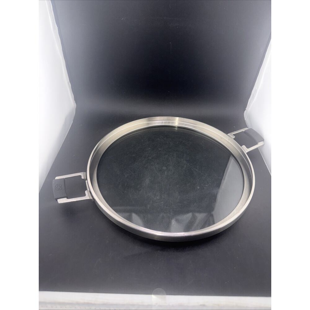 Calphalon Premier Space Saving Flat Glass Lid Double Handle Stainless Steel 10"